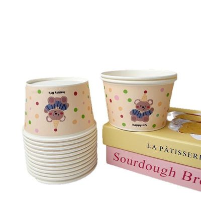 Wyjmowana miska papierowa 500 ml 600 ml Sałata okrągłe miski z pojemnikami