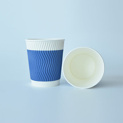 630 ml 22 oz Ripple Wall Paper Cups Drukowane papierowe kubki na kawę do picia