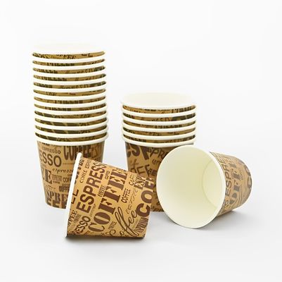 Na zamówienie Drukowane logo Jednorazowa kubka papierowa 6oz 180ml Podwójne Jednorazowe kubki do kawy