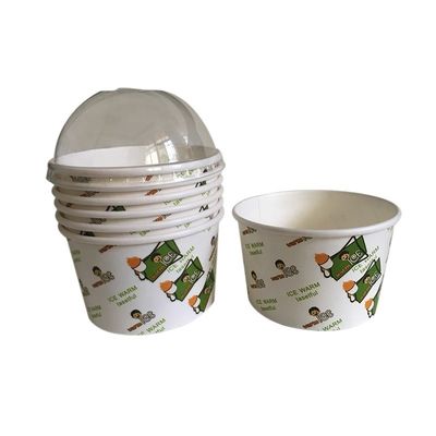Kompostowalna miska papierowa o pojemności 120 ml Biała Kraft PLA powlekana jednorazowa papierowa kubki do lodów