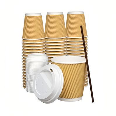 4OZ 125ml Kraft Paper Cups Kraft Ripple Cups PLA powlekane