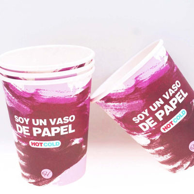 10 oz 360 ml jednorazowy kubek z papieru ściennego, bez plastiku, powlekany koką, jednorazowe kubki na zimne napoje