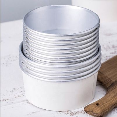 Srebro Aluminium Foil Paper Bowl PE PLA Plastic Free Coated Round Shape Bowl