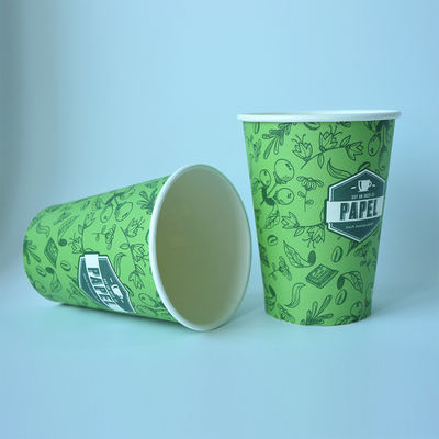 Zindywidualizowane logo 430ml Personalizowane papierowe kubki 12oz jednorazowe kubki z logo