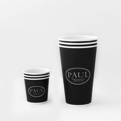 Czarny 540 ml pojedynczy kubek z papieru ściennego 16 oz PE powlekany jednorazowe papierowe kubki