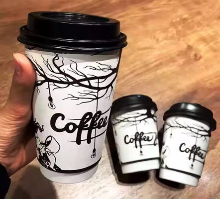 630cc 22oz Dwuwarstwowe papierowe kubki PE powlekane jednorazowe kubki na kawę TUV