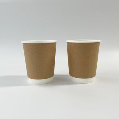Dwukrotnie ściane kubki z papieru Kraft Kraft 3OZ 75 ml kubki jednorazowej kawy
