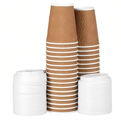 Biodegradowalne kubki do pieczenia z papieru Kraft 250 ml PE powlekane kubki z papieru Kraft