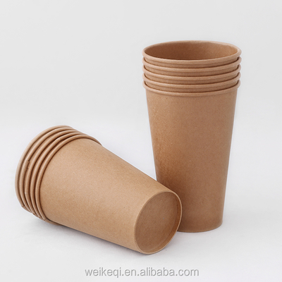 Jednorazowy kubek papierowy z logo, kraft, pojedyncza ścianka, od 3oz do 32oz